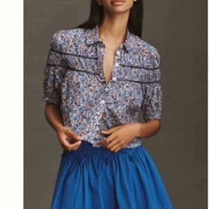 THE LEANDRA SHIRRED YOKE BLOUSE BY MAEVE